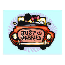 Just Married Jalopy Post Cards