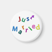 Just Married Jumbled Letters Magnet