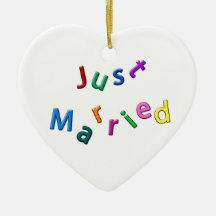 Just Married Jumbled Letters Ornament