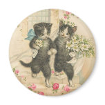 Just Married Kitty Cats magnets