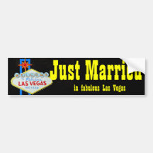 Just Married Las Vegas Welcome Sign Bumper Stickers