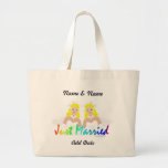 Just Married Lesbian Wedding Tote Bag