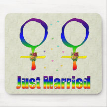 Just Married Lesbians Mouse Pad