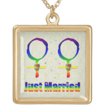 Just Married Lesbians Necklace