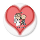 just married refrigerator magnet