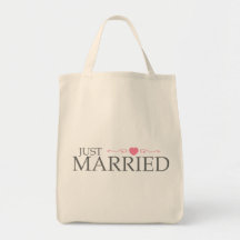 Just Married (Pink Heart Scroll) Bag
