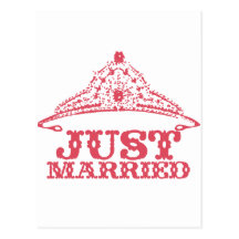 Just Married Princess Bride Tiara Weddings Postcards