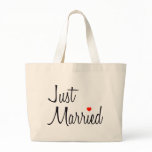 Just Married (Script With Red Heart) bags