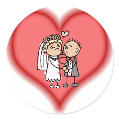just married round sticker by shopaholicchick