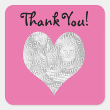 Just married thank you square sticker