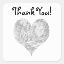 Just married thank you square stickers