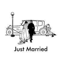 Just Married Vintage Bride and Groom Shirt