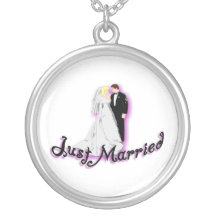 Just Married Wedding Couple Custom Necklace
