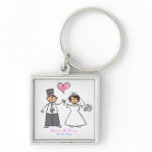 Just Married! Wedding Couple Gift / Announcement Keychain