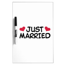 Just Married Wedding dry erase boards