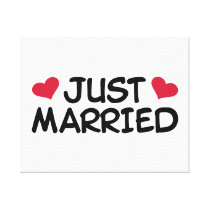 Just Married Wedding canvas prints