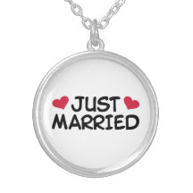 Just Married Wedding Personalized Necklace