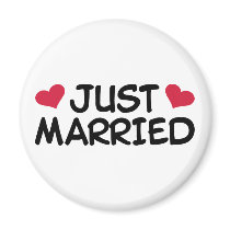 Just Married Wedding magnets