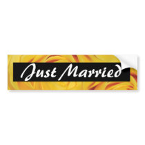 Just married wedding stickers bumper sticker