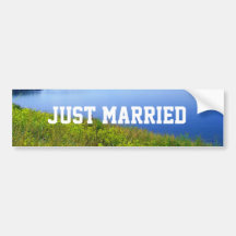 Just married wild nature Grand Teton Bumper Stickers