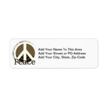 Just Peace T-shirts and Gifts Custom Return Address Label