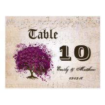 Just Peachy Sangria Heart Leaf Tree Table Number Post Card