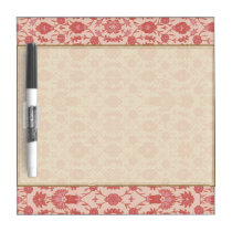Just Peachy - Vintage Floral Pattern dry erase boards
