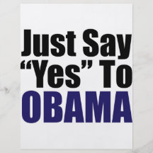Just Say Yes to Obama Full Color Flyer