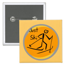 Just Ski T-shirts and Gifts Pinback Button