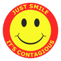 Just Smile It's Contagious Round Stickers