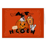 Just Too Cute Bulldog, Peeking Out of Pumpkin Greeting Cards