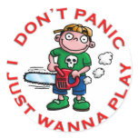 just want ton play round sticker