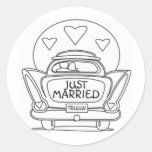 Juste marié autocollants