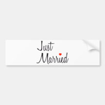 Juste marié (manuscrit avec le coeur rouge) adhésif pour voiture