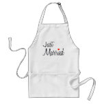 Juste marié (manuscrit avec le coeur rouge) tablier