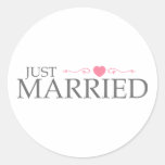 Juste marié (rouleau rose de coeur) autocollants