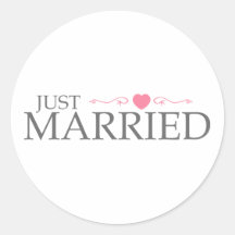 Juste marié (rouleau rose de coeur) autocollants