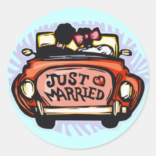 Juste tacot marié autocollants ronds