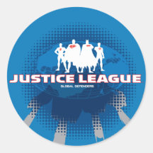 Justice League Global Defenders Round Sticker