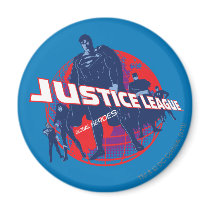 Justice League Global Heroes and Globe Refrigerator Magnets