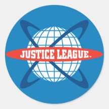 Justice League Globe Logo Round Sticker