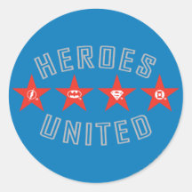 Justice League Heroes Untied Logos Round Sticker