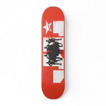 Justice League Logo and Character Silhouettes Skateboard