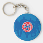 Justice League Logo and Solid Character Background Keychain