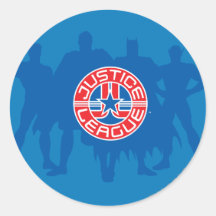Justice League Logo and Solid Character Background Sticker