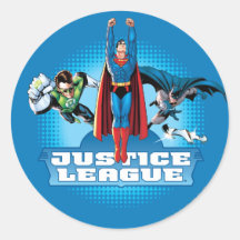 Justice League Power Trio Round Stickers