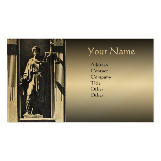 JUSTICE LEGAL OFFICE,ATTORNEY Gold Monogram Business Cards