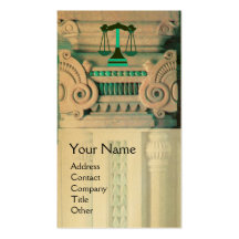 JUSTICE LEGAL OFFICE,ATTORNEY Monogram Gold Metal Business Card