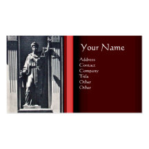 JUSTICE LEGAL OFFICE,ATTORNEY Red Ruby Monogram Business Cards