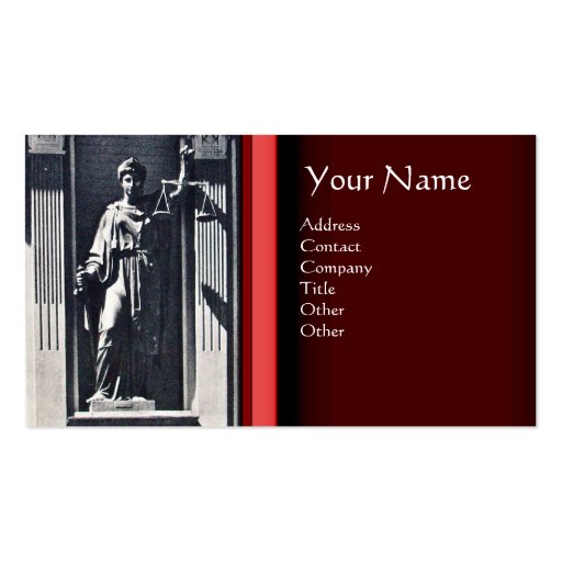 JUSTICE LEGAL OFFICE,ATTORNEY Red Ruby Monogram Business Cards